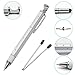 Produktbild 7 in1 Tech Tool Pen woclhj Geschenk Pen Multifunktions Werkzeug mit Lineal, Flaschenöffner, Telefon Ständer, Kugelschreiber, Stylus, Schlitz und Phillips-Schraubendreher für Herren Geschenk silber