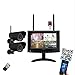 Produktbild 7 Zoll 720P HD Funk Videoüberwachung Set Echtzeit,2xNachtsicht Kameras,4-Kanal, max 128GB SD-Karte,LED TFT