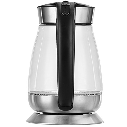 Wasserkocher Glas/Edelstahl mit blauer LED-Beleuchtung max. 2200 Watt inkl. Kalkfilter 360° drehbarer Kontaktsockel - 3