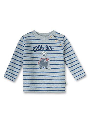 Sanetta Baby Boys 113375 Sweatshirt, Grey (grey Mel. 1737), 0-3 Months (Manufacturer size: 056)