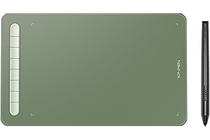 XP-PEN Deco M Tavoletta grafica 8"x5" con X3 Smart Chip, 60° Tilt con penna senza batteria, per disegnare, home office ed e-learning (verde)