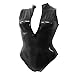 Produktbild Sharplace Fashion Damen Ärmellos Wetlook Body Gymnastikanzug Top Sexy Cosplay japanische Schule Badeanzug Jumpsuit Overall Dessous - schwarz, Xxl
