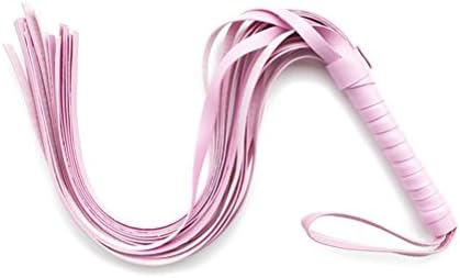 Rabi Leather Whip for Role Play Costume Accessory Tassels Whip for Couples(Pink)