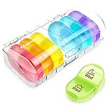 AUVON iMedassist Portable Daily Pill Organiser (Twice-A-Day), Weekly AM/PM Pill Box Case with Moisture-Proof Design for Purse and Pockets to Hold Vitamins, Fish Oil, Supplements and Medication