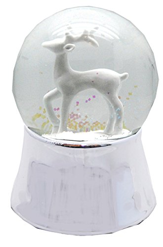 20045 Snow Globe Deer Christmas with Music Box 140mm height