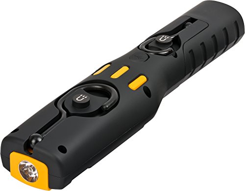 Brennenstuhl LED Taschenlampe mit Akku / Akku Multifunktionsleuchte mit 6 superhellen SMD-LED´s (3 Stunden Leuchtdauer, 360° drehbarer Haken, knickbarer Haltefuß, 2 starke Magnete) Farbe: schwarz/gelb - 2