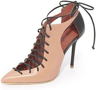 SHOESHAOGE Women'S Shoes Leatherette Summer Gladiator Basic Pump Heels Stiletto Heel Pointed Toe Booties/Ankle Boots Split Joint Lace-Up For Party &amp;Amp;,Almond,Us8 / Eu39 / Uk6 / Cn39