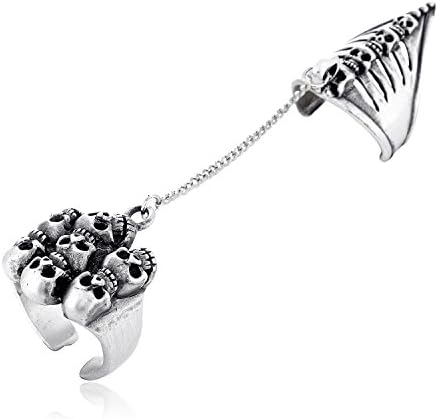 Llords Jewellery Punk Gothic Skull Skulls 2 Piece Full Finger Armor Slave Ring, Fine Pewter Jewelry