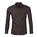 Produktbild Crazboy Männer Luxus Stylish-Lässig Dress Slim Fit T-Shirts Casual Long Sleeve(XX-Large,Kaffee)