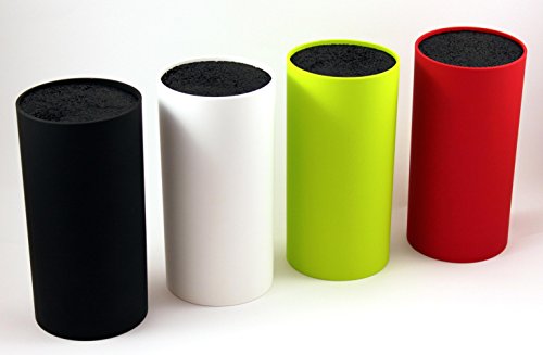 Messerblock Messerhalter Messerständer mit Borsteneinsatz aus Kunststoff H: 22,5 cm (Schwarz)