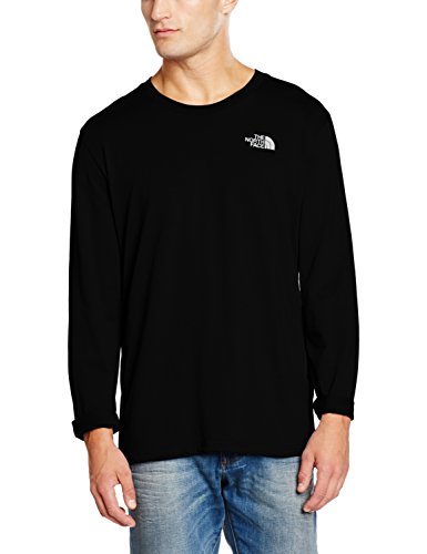 North Face Men's M Easy Long Sleeved T-Shirt, Black/Tnf Black, Medium