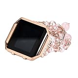 IGEMY Unisex Neues Design Metall Armband Schmuck Ersatz Armband mit Metallrahmen für Fitbit Blaze, Watch Protect Fall ➤5.5'-7.5' (Roségold)