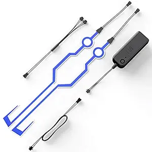 AllExtreme EXHNL1B EL LED Helmet Light Strip with 3 Modes Flashing Night Bike Motorcycle Riding Signal Sticker (Blue)