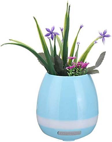 Digital Payback Fitscore Music Flower Pot Bluetooth Wireless Speaker Night Light USB Charging Cable Smart Round Cute Plant Pots for Office, Bedroom, Desk, Indoor