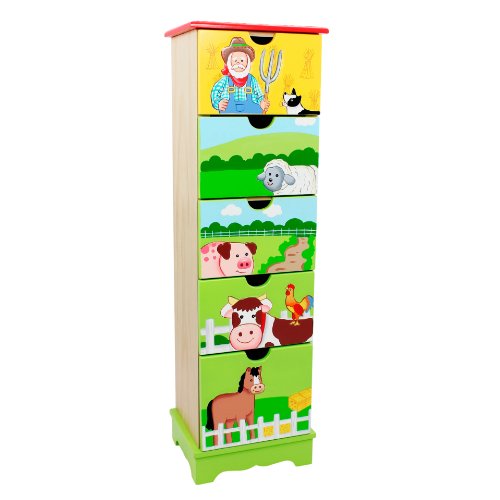 Fantasy Fields by Teamson Happy Farm Childrens Bedroom Nursery Storage 5 Drawer Cabinet TD-11736A