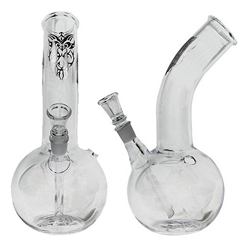 Glasbong TATTOO Kugel gebogen 23cm Glas Bong