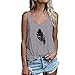 Produktbild OYSOHE Frauen Katze Drucken Tank Top Casual Bluse Mode Ärmelloses O-Ausschnitt T-Shirt (M, XK-Grau)