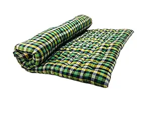 ATOOTFUSION Foldable Movable Soft Cotton Filled Multicolor Cotton Mattress | Gadda for Good Sleep (Queen (60X72 Inch Mattress))