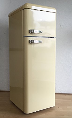 FIVE5Cents G215 / Khlgefrierkombination / Creme glnzend / Retro / Khlschrank / KHL-GEFRIERKOMBINATION / Rippenlos