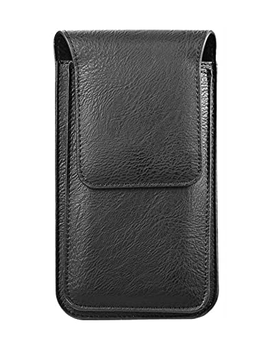 WHITBULL Multi Function Leather Double Mobile Phone Pouch - Black, Compatible with vivo NEX 3 / 3S 5G