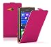 Produktbild Membrane - Ultra Slim Rosa Klapptasche Hülle Nokia Lumia 730 Dual Sim (Lumia 735 LTE) - Flip Case Cover Schutzhülle