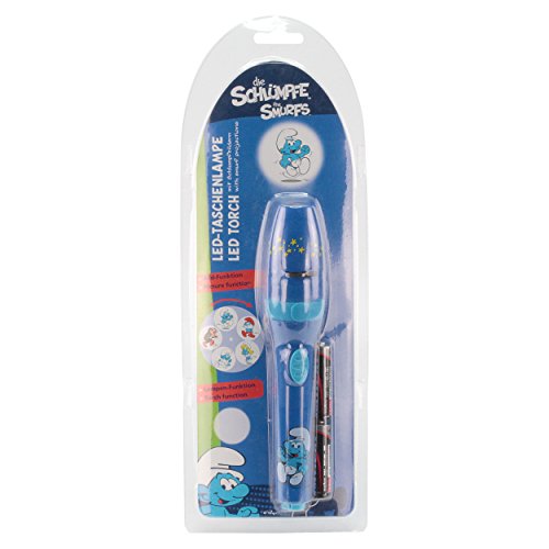 DIE SCHLÜMPFE Kinder-Taschenlampe / Projektionslampe, Jungen blau Lampe mit Projektor for boys von ANSMANN - 8