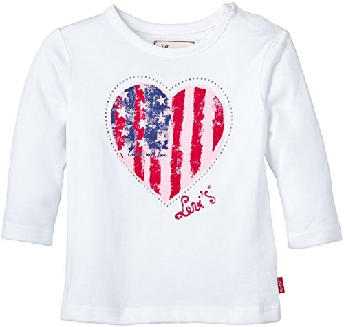 Levi's Baby-Girls Drapo Long Sleeve T-Shirt, White, 18-24 Months (Manufacturer Size:24 Months)