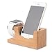 Produktbild CCZZ Ladestation Halterung Stand Bambus Docking Station Holz-Stand für Apple Watch 38mm und 42mm, iPhone 7 / 7 Plus / 6 / 6s / 6s Plus / 6 Plus / SE / 5S / 5 / 5C und die meisten Smartphones