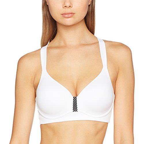 Maidenform Convertible Wirefree Bra, Sujetador Deportivo para Mujer, Blanco (White/Black) (Talla del Fabricante: 100D)