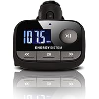 Energy Sistem f2 Black Knight - Transmisor FM para coche (MP3, lector tarjetas SD, USB-HOST, Line-in) color negro