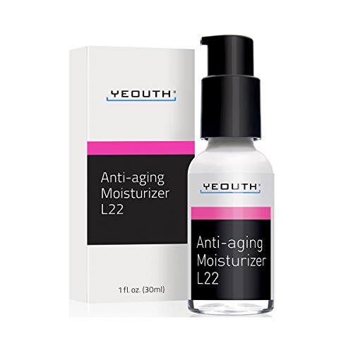 Crème hydratante anti-âge pour le visage, beurre de karité, huile de graines de jojoba et de macadamia et complexe breveté L22 de YEOUTH, hydrate, raffermit, gomme les rides et uniformise le teint