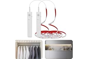 Kaltweiß LED Streifen Batteriebetrieben für Küche - LUXJET Led Streifen mit Bewegungsmelder für Kleiderschrank, Toilette, Schlafzimmer, Treppe, Schrank