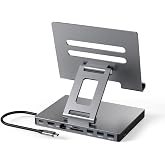 NXPGKEA - USB C Hub Stand for iPad Pro, Adapter for iPad Pro M4 M2 13 12.9 11 Inch Foldable Docking Station with HDMI 4K 60Hz