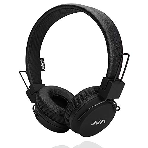 Preisvergleich Produktbild Kopfhörer für kinder, On-ear faltbarer wired kinder kopfhörer, Noise cansellation, letchtagewicht headset mit Abnehmbarem Kabel für Jungen und Mädchen von Ellien (Schwarz)