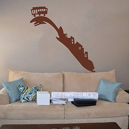 Preisvergleich Produktbild zzlfn3lv San Francisco Trolley Wandaufkleber Schlafzimmer Kindergarten Trolleybus Railway Hills Wandtattoo Wohnzimmer Sofa Kinderzimmer Vinyl Decor56 * 56cm