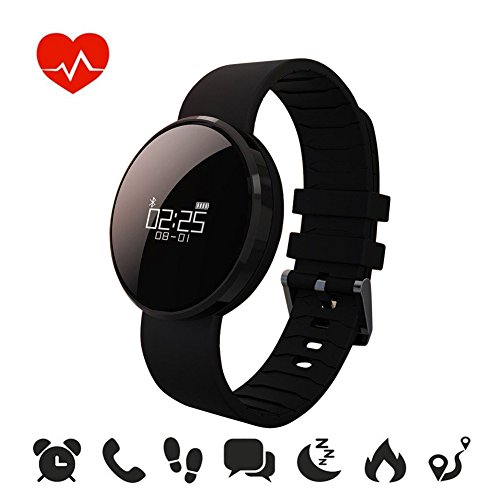 Fitness Tracker mit integrierter Herzfrequenzmessung am Handgelenk von Outry, wasserdichter Schrittzähler mit Anzeige von Schritten, Tagesziel, Kalorienverbrauch, Distanz, Schlafanalyse, Datum und Uhrzeit, Aktivitätstracker für Android und IOS(Generation 2)