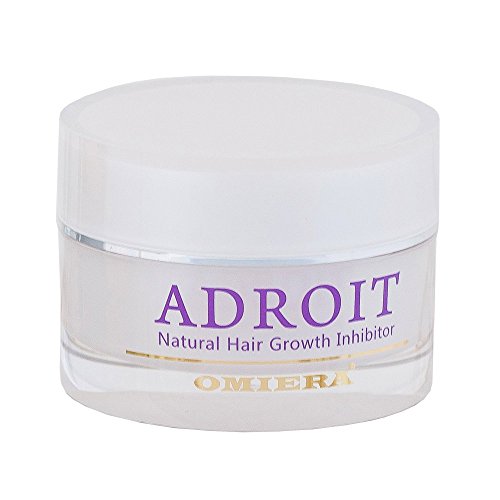 Omiera Adroit Facial Hair Inhibitor Cream. Prevents Ingrown Hair and Slows Hair Growth After Shaving, Waxing, And Hair Removal, 30 grams