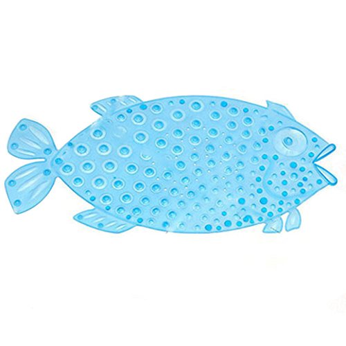 YIXIN Fisch Stil Rutschfeste Badematte Saugmatten Wanneneinlage für Kinder und Babies auf Badewannen - 72x36cm (Blau)