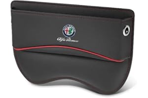 FIXCOR Scatola portaoggetti seggiolino Auto per Alfa Romeo Giulia/Stelvio/Giulietta/GT/Mito/Tonale, in Pelle Seat Gap Fille Portaoggetti Organizer Waterproof Multifunzionale Accessori,A A