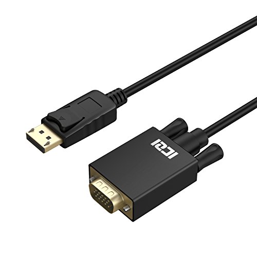 ICZI DisplayPort auf VGA Kabel (Male zu Male, vergoldet Stecker, 1080p) Adapter, für der Monitor mit VGA Buchse anschließen, Schwarz (3m) - 2