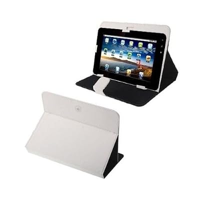 YONIS Housse Tablette Tactile Universelle 10' Mode Portrait Paysage Simili Cuir Blanc