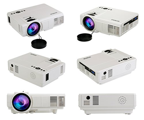 LED Projektor Mini Tragbarer Beamer Mini Projektor HD Videoprojektor Multimedia Heimkino Video Projektor mit HDMI Kabel unterstützt AV/ VGA/ USB/ SD/ HDMI WIMIUS(T3 weiß) - 6