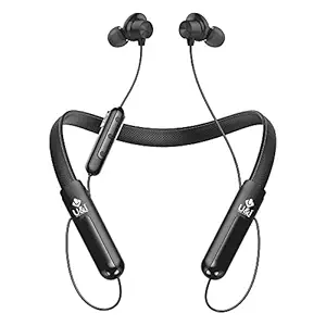 U & I Leather Series Bluetooth Headset with 100 Hours of Music Time, Dynamic Bass and Mic (Black)