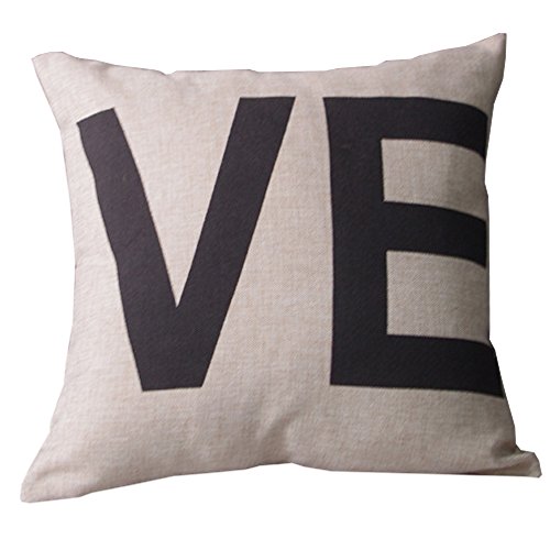 Bravoe LOVE Kissenbezug Lendenkissen Bettkissen Pillowcase Kissenhuelle Haus Sofa Zimmer Auto Liebhaber Hochzeit Deko 45 x 45 cm Set 2er Geschenk - 5