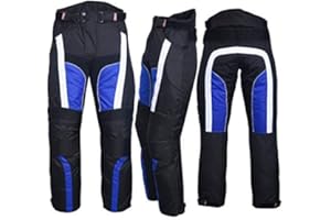 NORMAN Pantalones de moto para hombre, impermeables, cordura, textiles, color azul