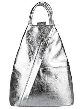 OBC Made in Italy Damen echt Leder Rucksack Lederrucksack Tasche Schultertasche Ledertasche Daypack Backpack Handtasche...
