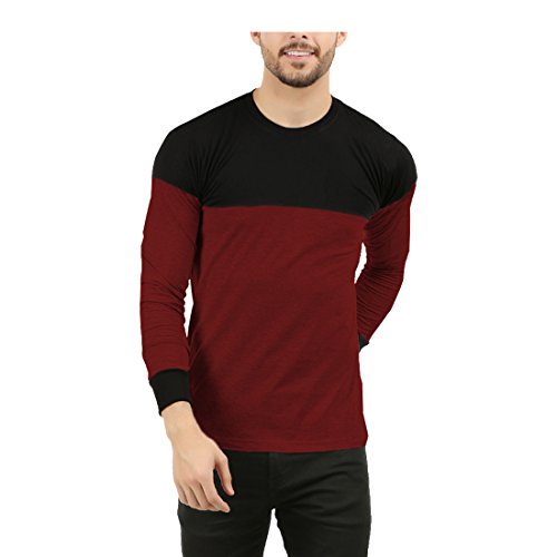 THE ARCHER Men's Round Neck Cotton Full Sleeve Solid T-Shirt