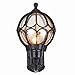 Produktbild Xiao Yun  Außenwandlaterne Aluminiumlegierung Vintage Globe Ball Lampenschirm Außenwandleuchte Dekorativer Gartenterrasse Eingang Indoor Outdoor (Farbe: Schwarz-Höhe 41 cm) 