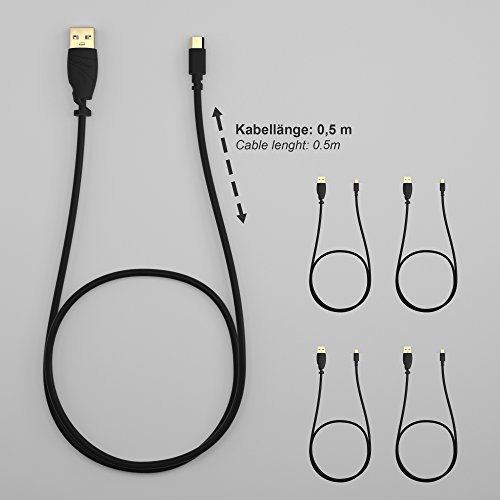 5 x KabelDirekt 0,5m schwarzes Micro USB 2.0 Kabel – TOP Series - 3