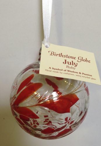 July Birthstone - Ruby - Hanging Birthstone Globe 9 centimeters